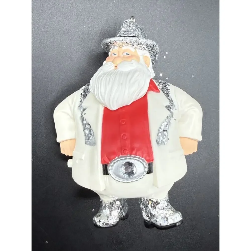Hallmark Sings Rhinestone Cowboy Santa Magic Sound Ornament No Box Works Lo16